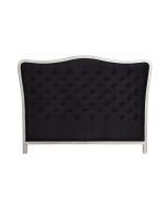 Tête de lit capitonnée 140/160 cm en hévéa et tissu velours anthracite - Joséphine