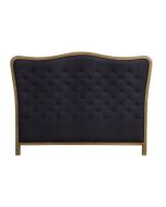 Tête de lit capitonnée 140/160 cm en frêne et tissu anthracite - Joséphine