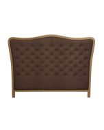 Tête de lit capitonnée 140/160 cm en frêne et tissu marron - Joséphine