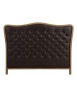 Tête de lit capitonnée 140/160 cm en cuir synthétique chocolat - Joséphine