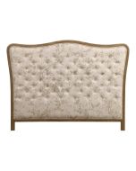 Tête de lit capitonnée 140/160 cm en chêne et tissu paradisier - Joséphine