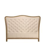 Tête de lit capitonnée 140/160 cm en frêne et tissu ficelle - Joséphine
