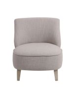 Fauteuil crapaud en tissu beige - Victor