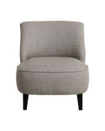 Fauteuil crapaud en hévéa noir et tissu losange gris - Victor