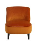 Fauteuil crapaud en velours jaune safran- Victor