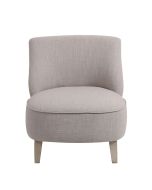 Fauteuil crapaud en frêne et tissu beige - Victor