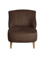 Fauteuil crapaud en tissu marron glacé - Victor