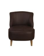Fauteuil crapaud en cuir synthétique chocolat - Victor