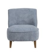 Fauteuil crapaud en velours bleu gris - Victor