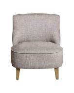 Fauteuil crapaud en tissu gris chambray - Victor