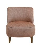 Fauteuil en frêne et tissu orange briqué - Victor