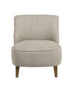 Fauteuil crapaud en tissu mastic grisé et frêne massif - Victor