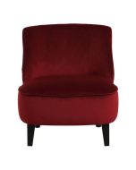 Fauteuil crapaud en tissu velours lie de vin - Victor