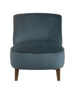 Fauteuil crapaud en velours vert bleuté - Victor