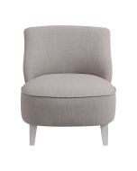 Fauteuil en hévéa et tissu Lin beige - Victor