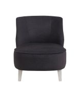 Fauteuil en hévéa blanc et tissu Anthracite - Victor