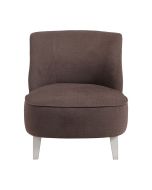 Fauteuil en hévéa et tissu Marron glacé - Victor