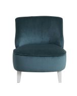 Fauteuil crapaud en hévéa blanc et velours vert bleuté - Victor