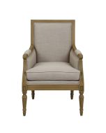 Fauteuil Louis XVI en lin et chêne massif - Honoré