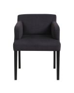 Fauteuil en hévéa noir et tissu Anthracite - Marceau