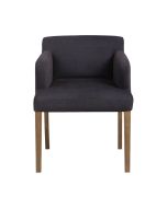 Fauteuil de table en tissu anthracite - Marceau