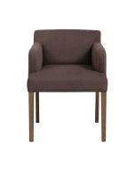 Fauteuil de table en tissu marron glacé - Marceau