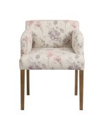 Fauteuil de table en tissu fleurs opaline - Marceau