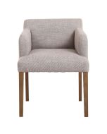 Fauteuil de table en tissu losange gris - Marceau