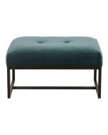 Pouf en velours vert bleuté - Nolan