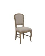 Chaise en hévéa massif et tissu - Éléonore