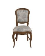 Chaise en tissu toile de Jouy et frêne massif - Éléonore