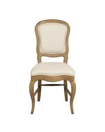 Chaise en tissu ficelle et hévéa massif - Éléonore