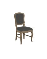 Chaise en hévéa massif et tissu noir - Éléonore