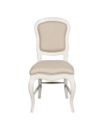 Chaise en hévéa massif et tissu ficelle - Éléonore