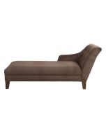 Méridienne droite en tissu marron glacé - Eugénie