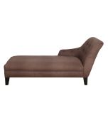 Méridienne droite en tissu marron glacé avec pieds noirs - Eugénie