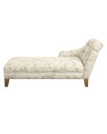 Méridienne droite en frêne et tissu paradisier - Eugénie