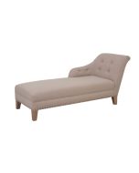 Méridienne droite en frêne et tissu beige - Eugénie