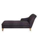 Méridienne droite en velours anthracite - Eugénie