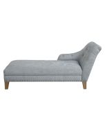 Méridienne droite en tissu bleu chambray - Eugénie