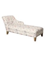 Méridienne gauche en tissu fleurs opaline - Eugénie