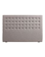 Tête de lit capitonnée 180 cm en hévéa et tissu beige - Capucine