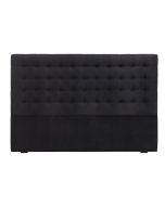 Tête de lit capitonnée 180 cm en frêne et tissu anthracite - Capucine