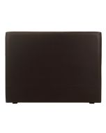 Tête de lit 140/160 cm en hévéa noir et cuir synthétique chocolat - Capucine