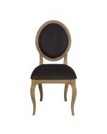 Chaise médaillon en tissu gris - Hortense