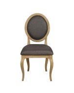 Chaise médaillon en tissu noir - Hortense