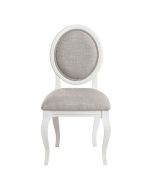 Chaise médaillon en tissu losange gris - Hortense