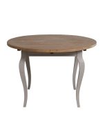 Table ronde extensible grise en épicéa massif 4 à 8 personnes - Provence