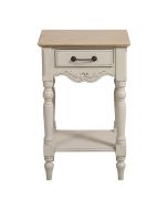 Table de chevet 1 tiroir lin vieilli - Romance