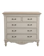 Commode 5 tiroirs lin vieilli - Romance
